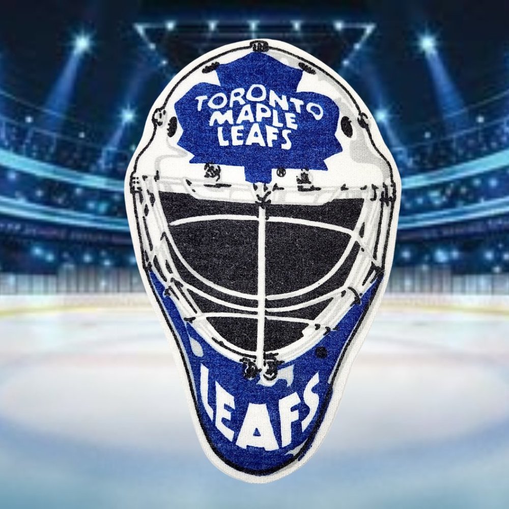 Toronto Maple Leafs Goalie Mask Patch Iron On Applique Vintage NHL Hockey